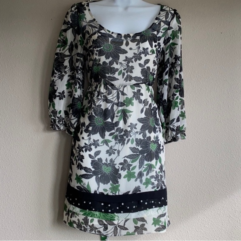 Anthropologie FEl | Green Floral Blouse